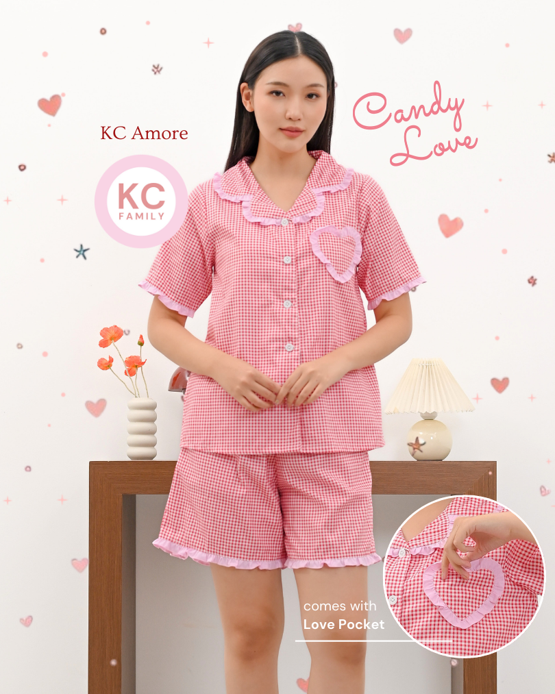KC Amore in Candy Love Piyama Wanita Lengan Pendek Celana Pendek