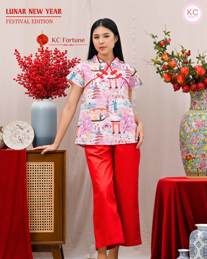 KC Fortune in Spring Japan Baju Imlek Ceongsam CNY Baju Shanghai