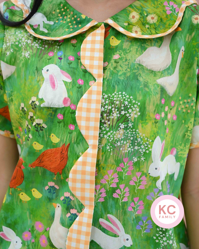 KC Josephine in Garden Bunny Baju Tidur Wanita Piyama Celana Pendek Lengan Pendek