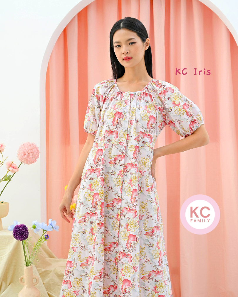 KC Iris in Crimsom Gleam Dress Daster Homedress Wanita