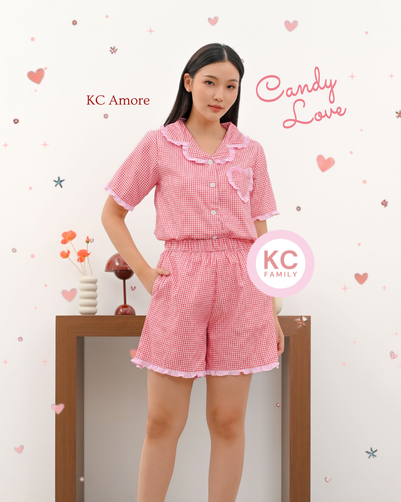 KC Amore in Candy Love Piyama Wanita Lengan Pendek Celana Pendek