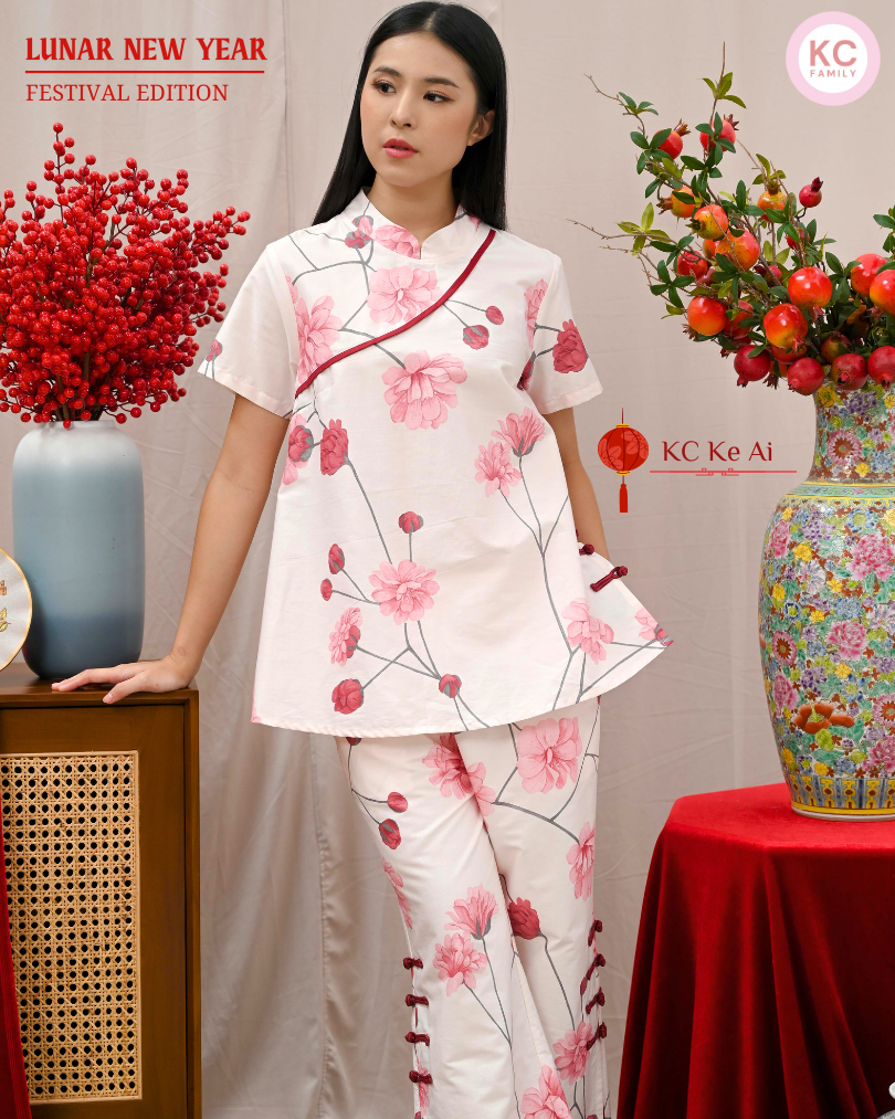 KC Ke Ai in Camellia Blush Baju Imlek Ceongsam CNY Baju Shanghai