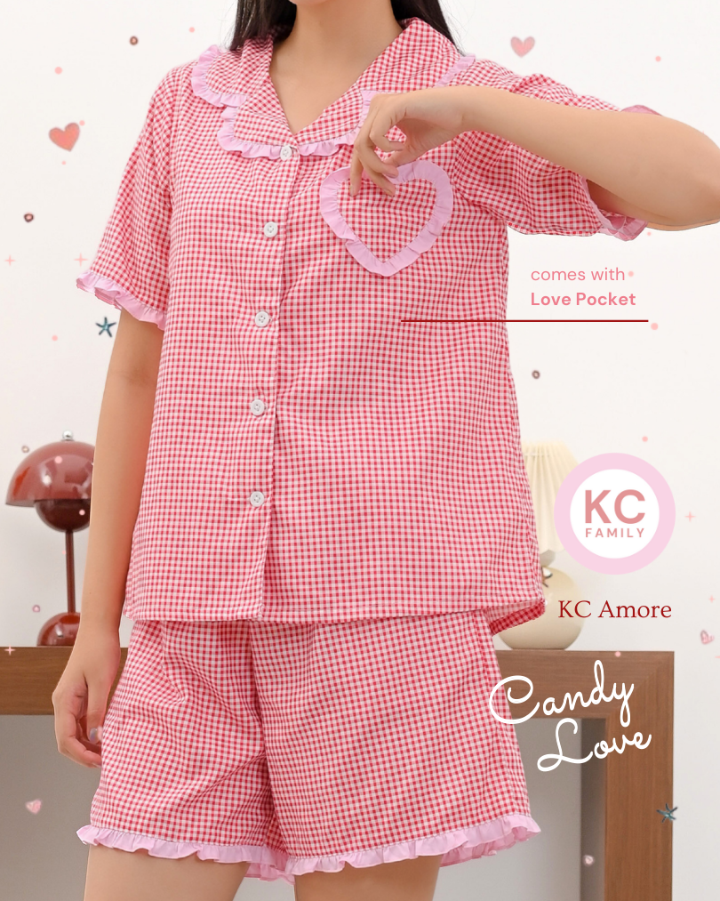 KC Amore in Candy Love Piyama Wanita Lengan Pendek Celana Pendek