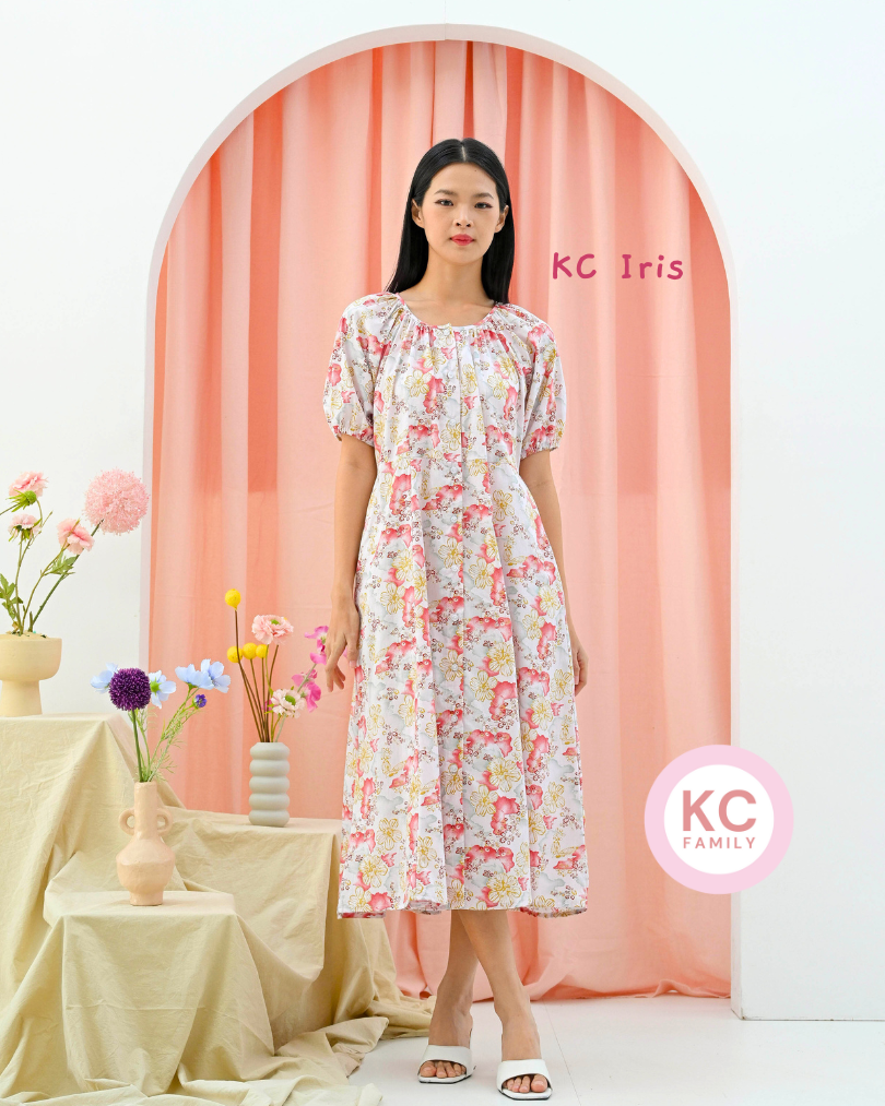 KC Iris in Crimsom Gleam Dress Daster Homedress Wanita