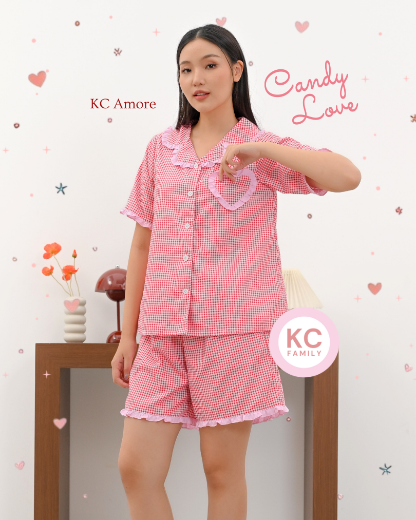KC Amore in Candy Love Piyama Wanita Lengan Pendek Celana Pendek