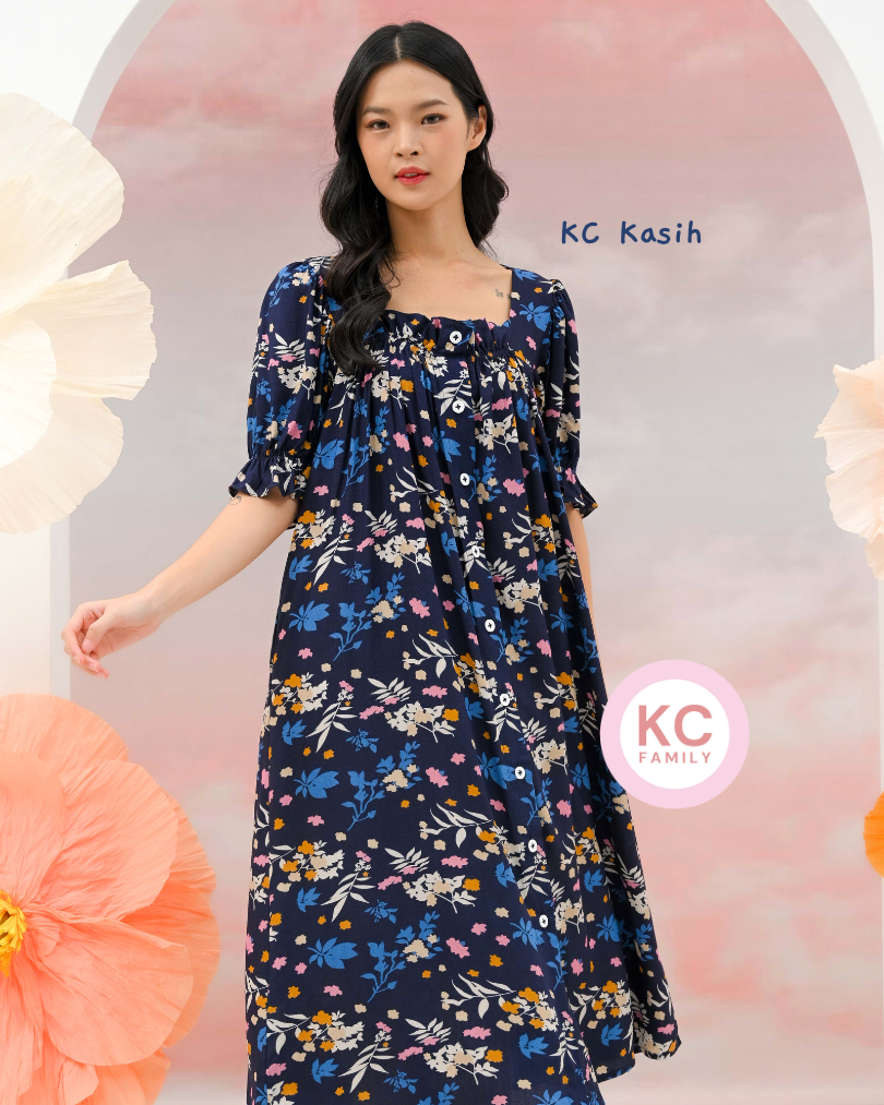 KC Kasih in Midnight Doha Daster Wanita Lengan Pendek Baju Tidur Wanita