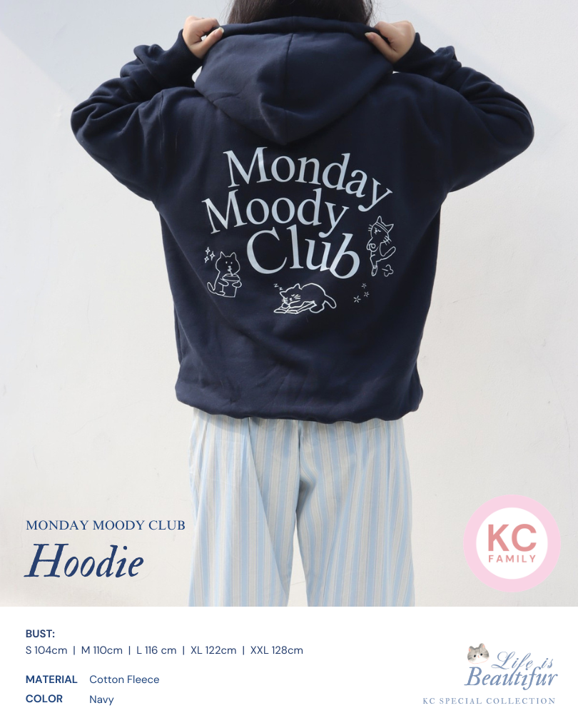 KC Hoodie in Monday Moody Club Hoodie Dewasa Lengan Panjang