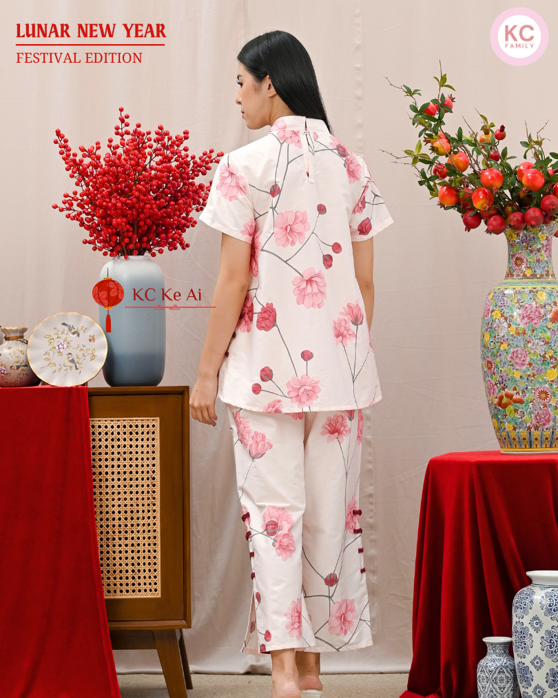 KC Ke Ai in Camellia Blush Baju Imlek Ceongsam CNY Baju Shanghai