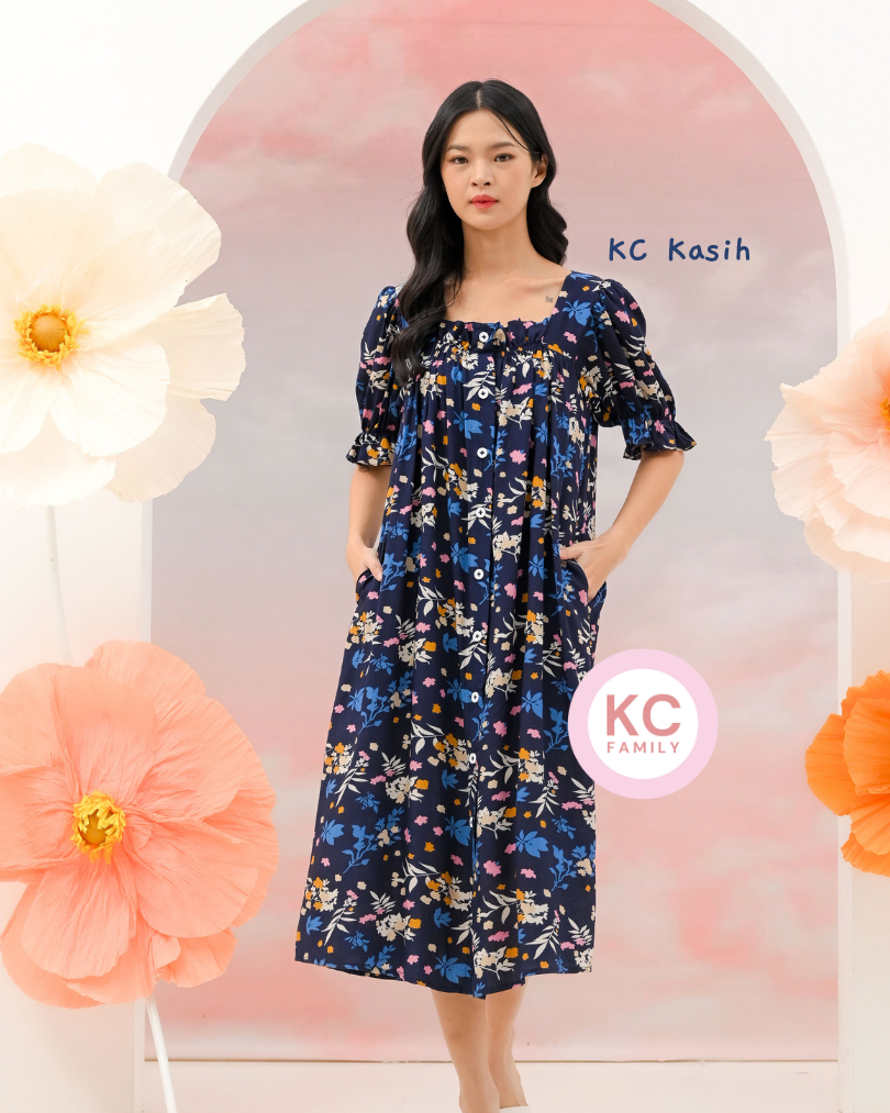 KC Kasih in Midnight Doha Daster Wanita Lengan Pendek Baju Tidur Wanita