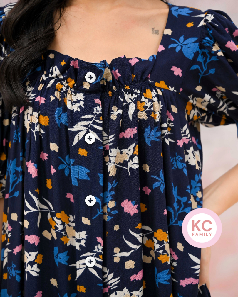 KC Kasih in Midnight Doha Daster Wanita Lengan Pendek Baju Tidur Wanita