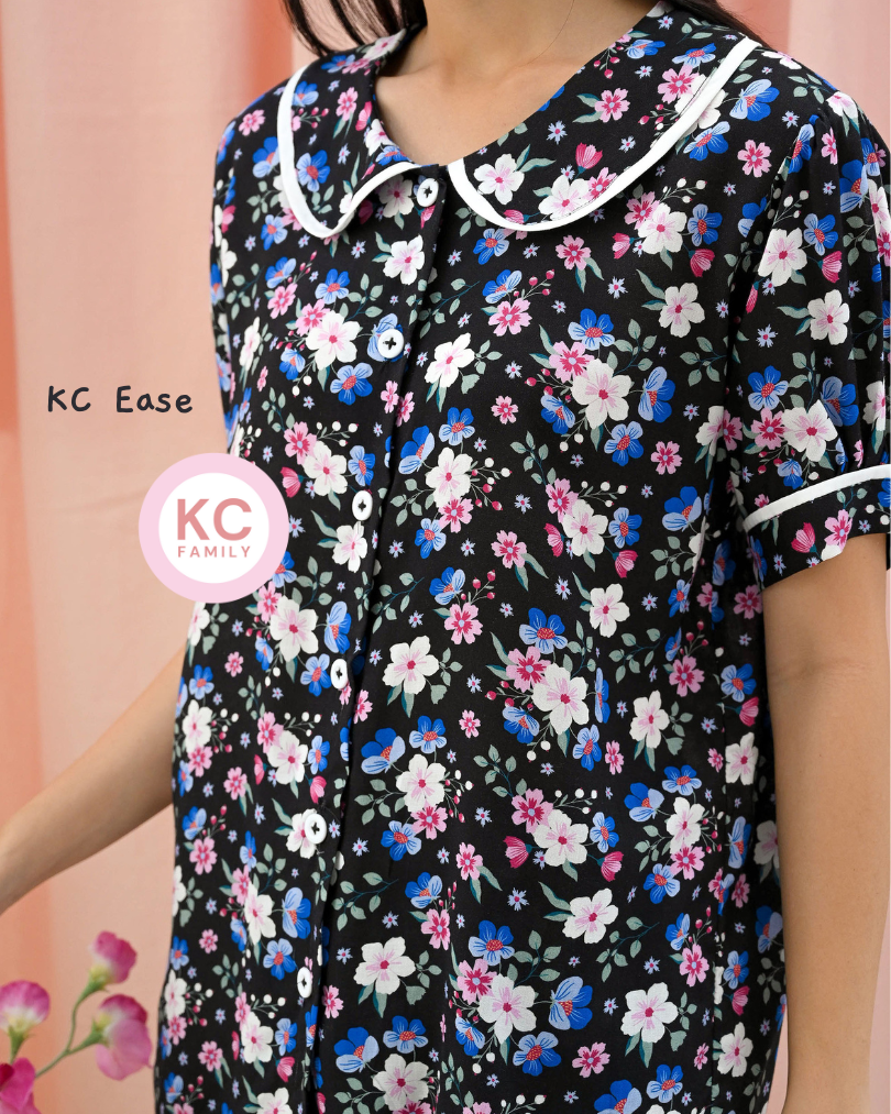 KC Ease in Vibrant Noir Piyama Wanita Lengan Pendek Celana Pendek