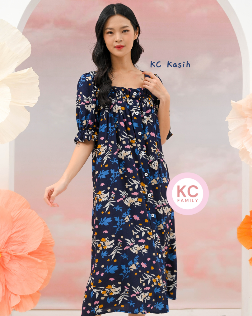 KC Kasih in Midnight Doha Daster Wanita Lengan Pendek Baju Tidur Wanita
