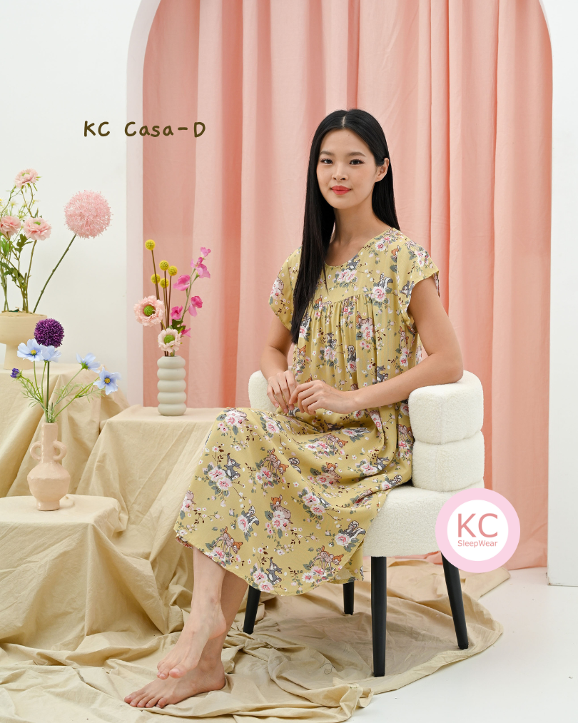 KC Casa-D in Fawn Soiree Daster Lengan Pendek Piyama Baju Tidur