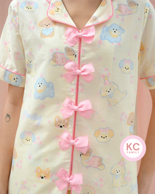 KC Retha in Party Puppy Baju Tidur Wanita Lengan Pendek Celana Pendek