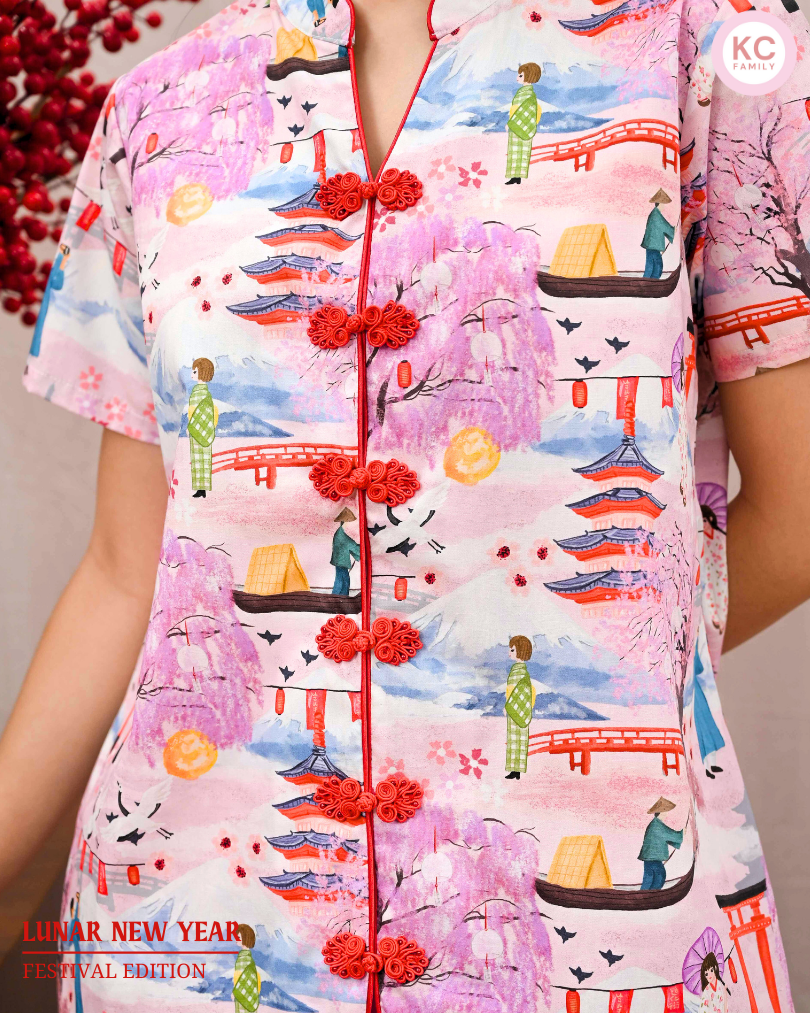 KC Prosper in Spring Japan Baju Imlek Ceongsam CNY Baju Shanghai