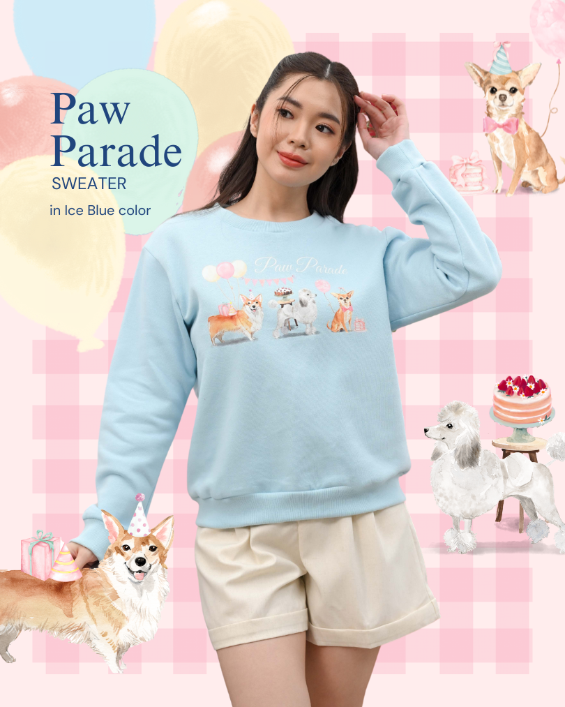 KC Sweater in Paw Parade Sweater Remaja Lengan Panjang