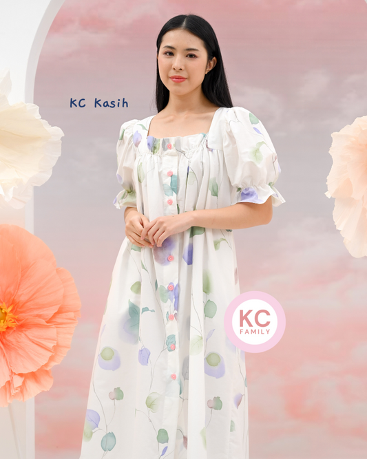 KC Kasih in Petals Mist  Daster Wanita Lengan Pendek Baju Tidur Wanita