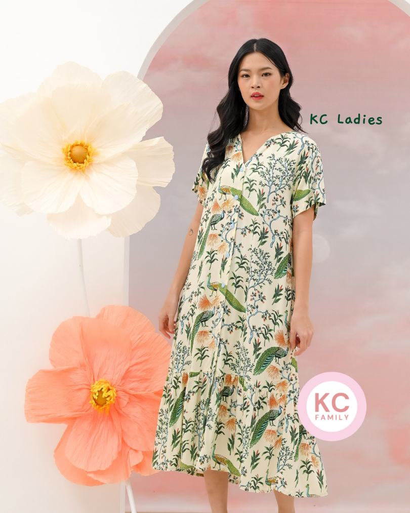 KC Ladies in Peacock Paraiso Daster Wanita Lengan Pendek  Homedress