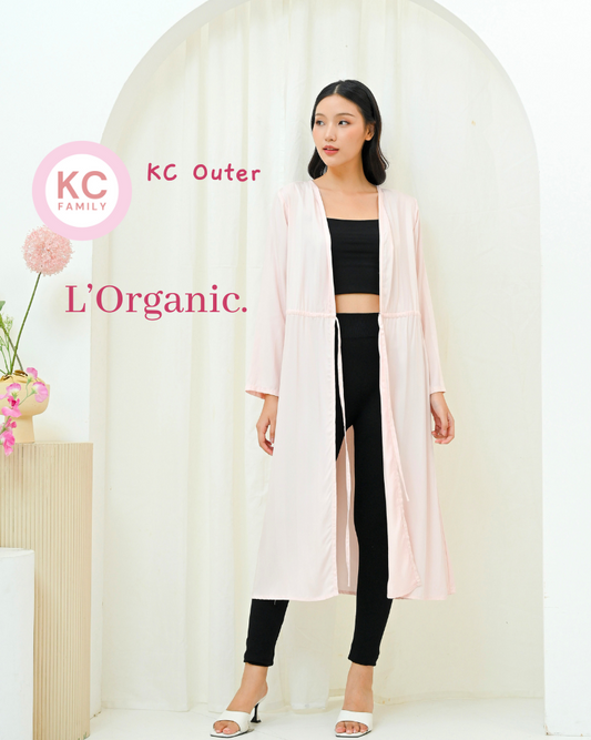 KC Outer in Champagne Strips Homedress Sleepdress Lengan Panjang