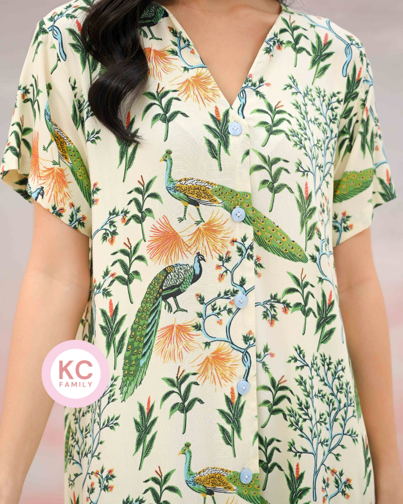 KC Ladies in Peacock Paraiso Daster Wanita Lengan Pendek  Homedress