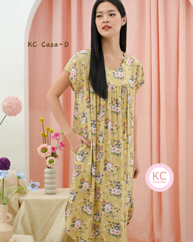 KC Casa-D in Fawn Soiree Daster Lengan Pendek Piyama Baju Tidur