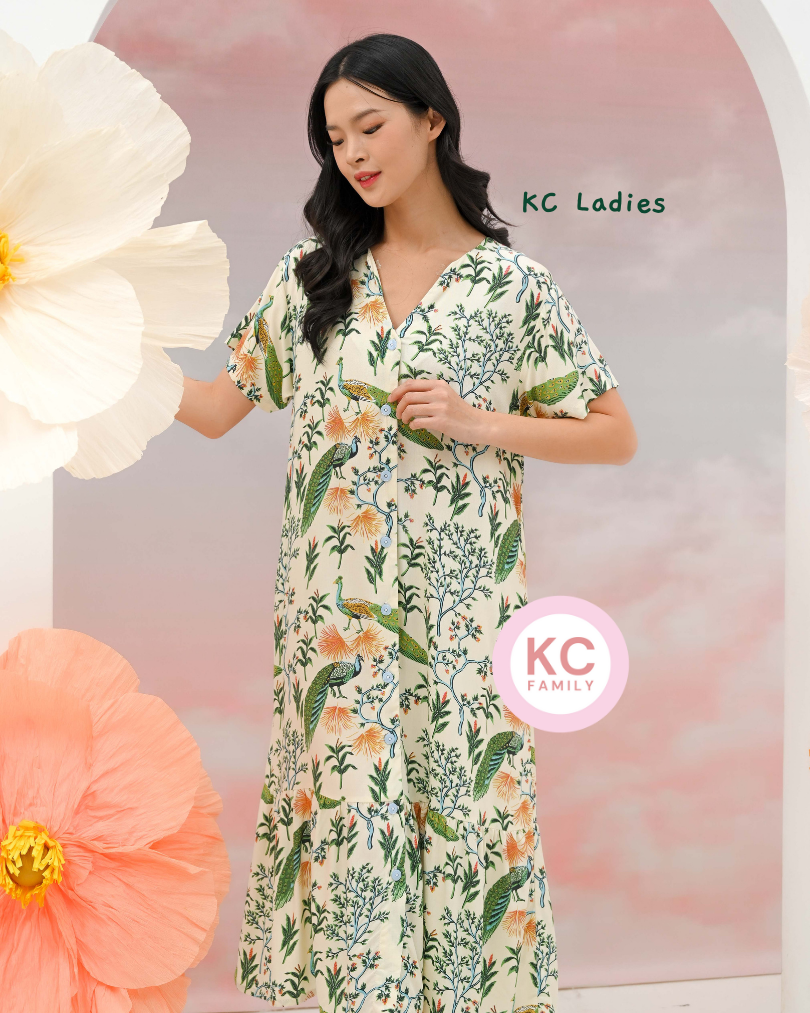 KC Ladies in Peacock Paraiso Daster Wanita Lengan Pendek  Homedress