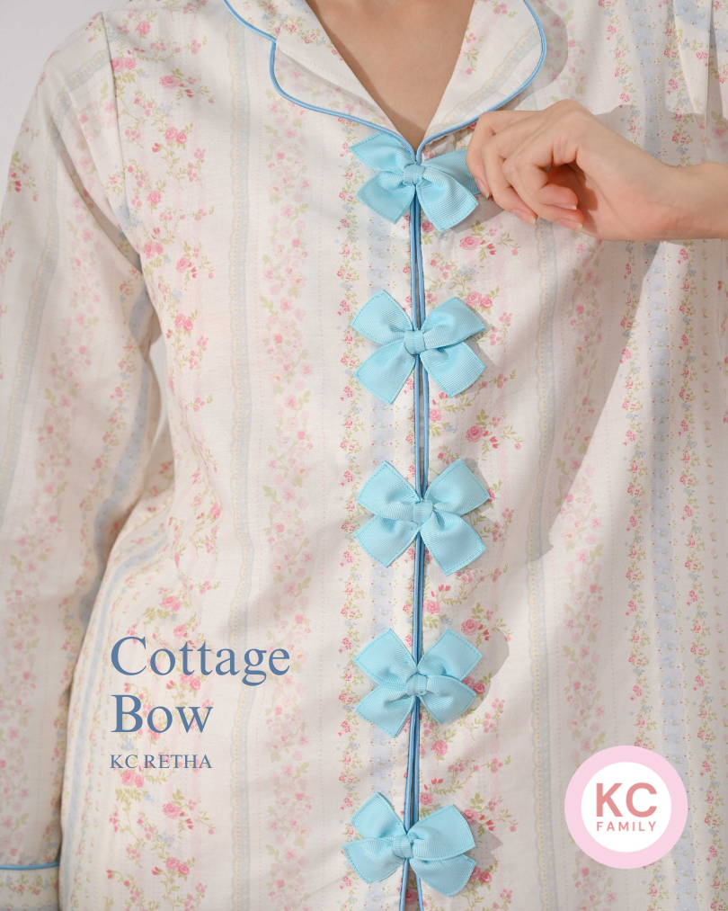 KC Retha in Cottage Bow Piyama Wanita Baju Tidur Lengan Panjang Celana Panjang