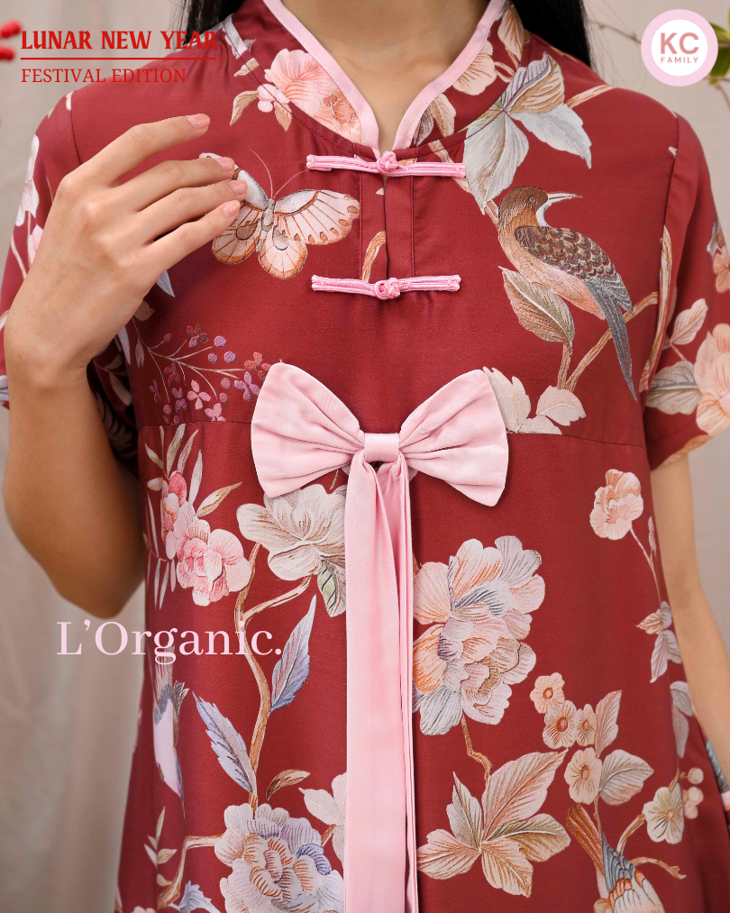 KC HeXie in Shangria Blossom Dress Imlek Ceongsam CNY Baju Shanghai