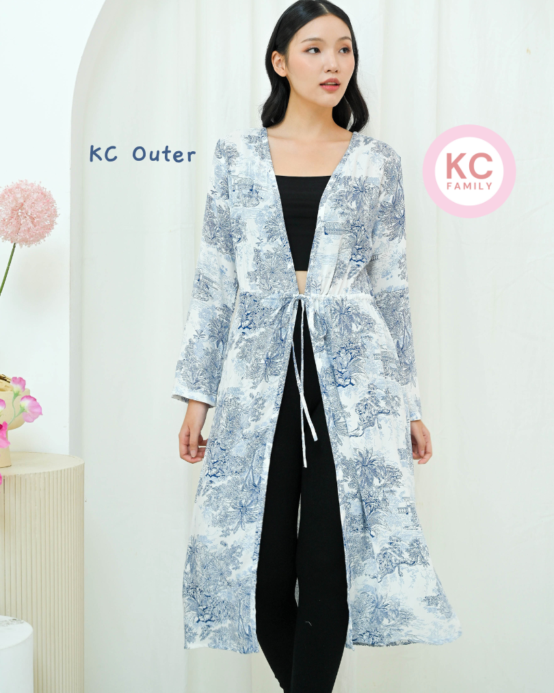 KC Outer in Safari Luxe Homedress Wanita Sleepdress Lengan Panjang
