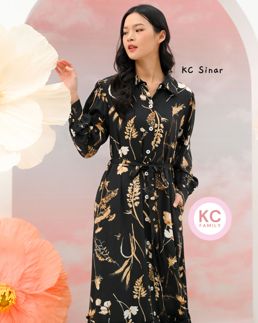 KC Sinar in Golden Alma Dress Gamis Lebaran Homedress