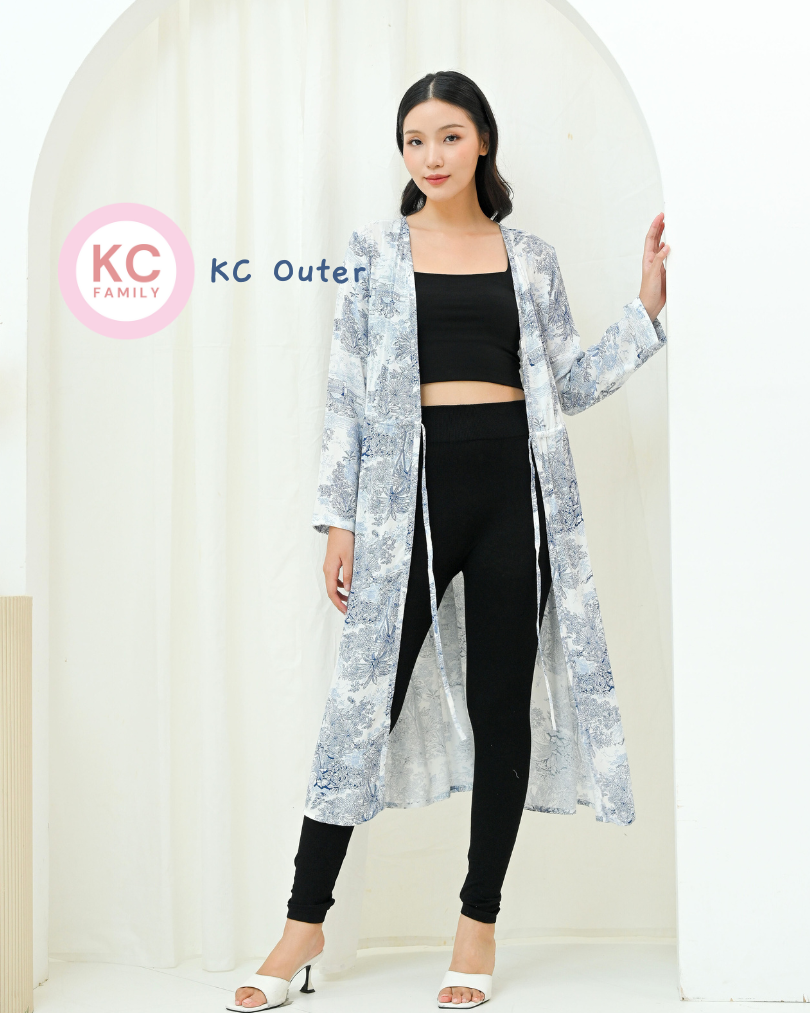 KC Outer in Safari Luxe Homedress Wanita Sleepdress Lengan Panjang