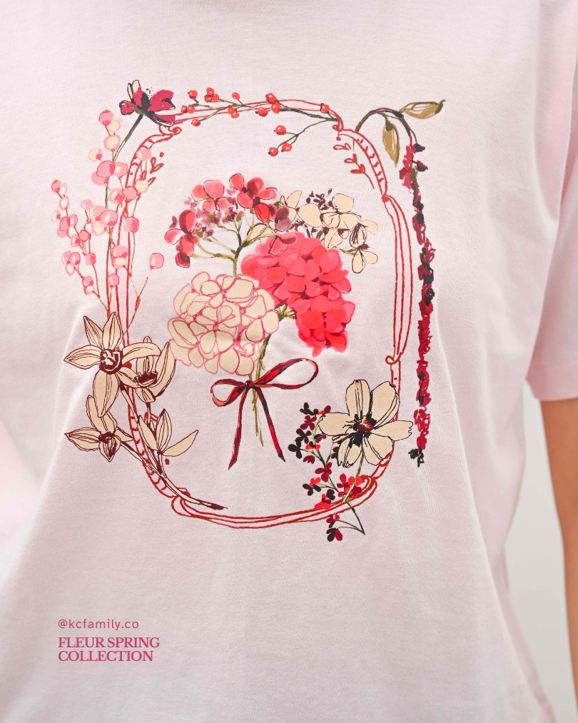 KC Casual in Wall of Flower Baju Kaos Lengan Pendek