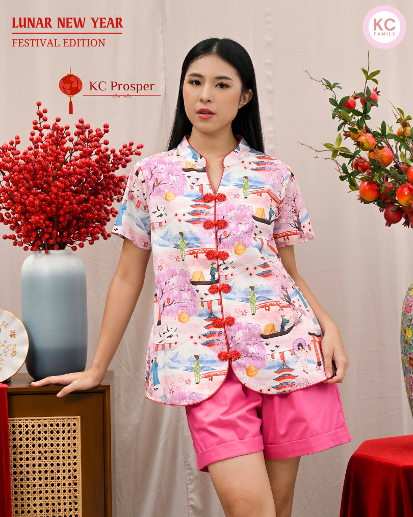 KC Prosper in Spring Japan Baju Imlek Ceongsam CNY Baju Shanghai