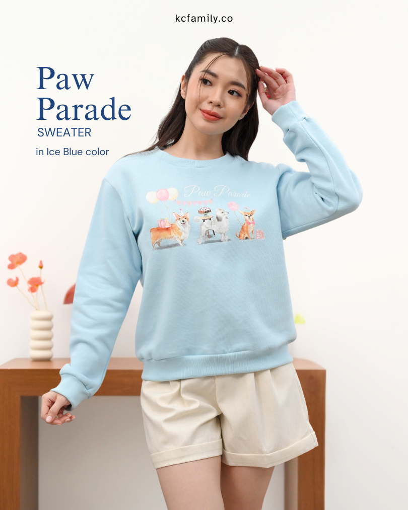 KC Sweater in Paw Parade Sweater Remaja Lengan Panjang