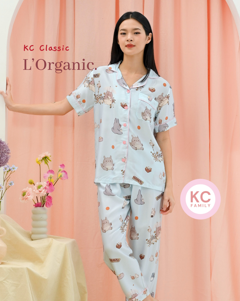 KC Classic in Camping Tororo Piyama Wanita Baju Tidur Lengan Pendek Celana Panjang