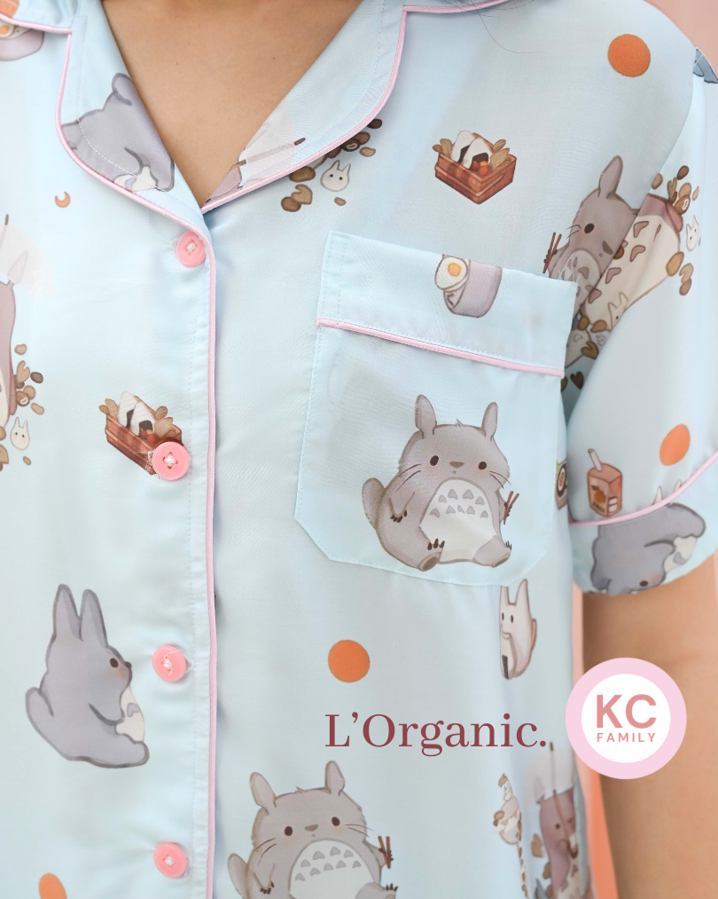 KC Classic in Camping Tororo Piyama Wanita Baju Tidur Lengan Pendek Celana Panjang