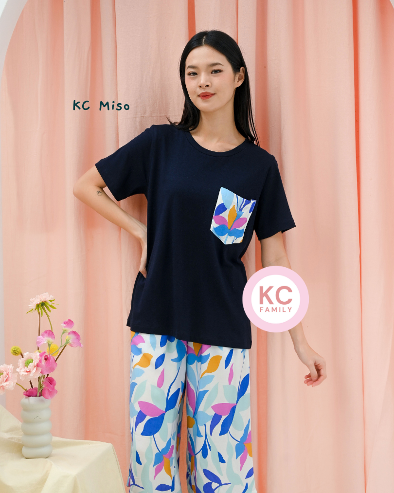 KC Miso in Bubble Blooms Piyama Wanita / Baju Tidur Celana Selutut Lengan Pendek