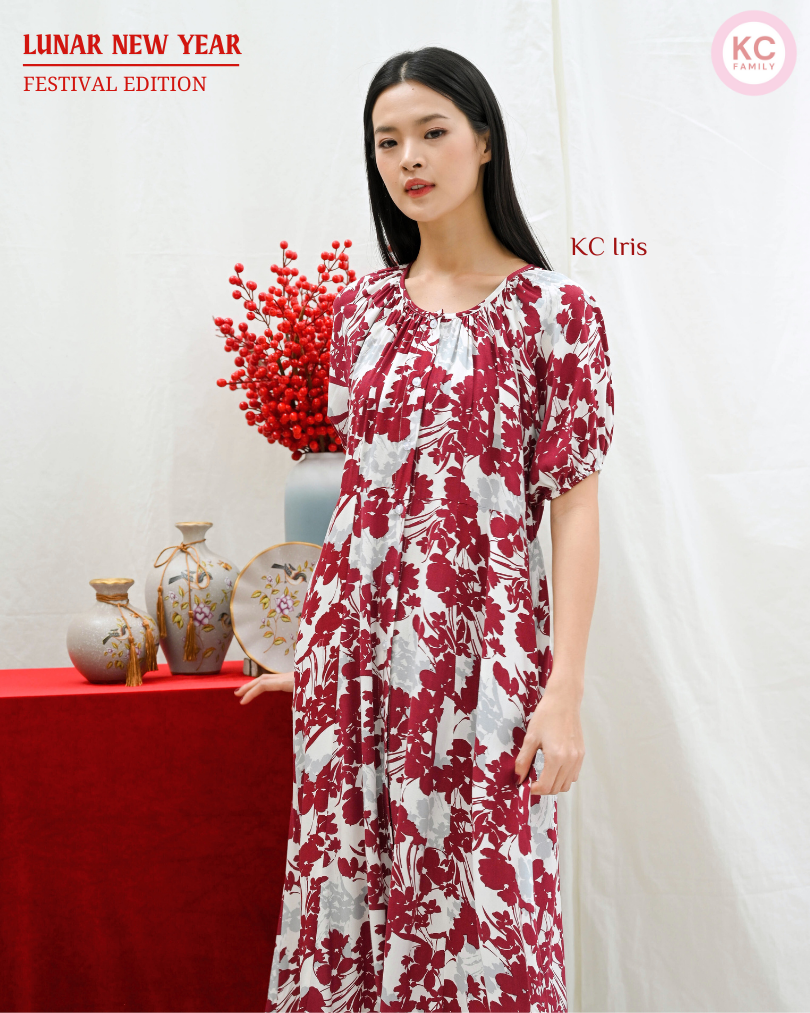 KC Iris in Rouge Blessing Dress Daster Homedress Wanita