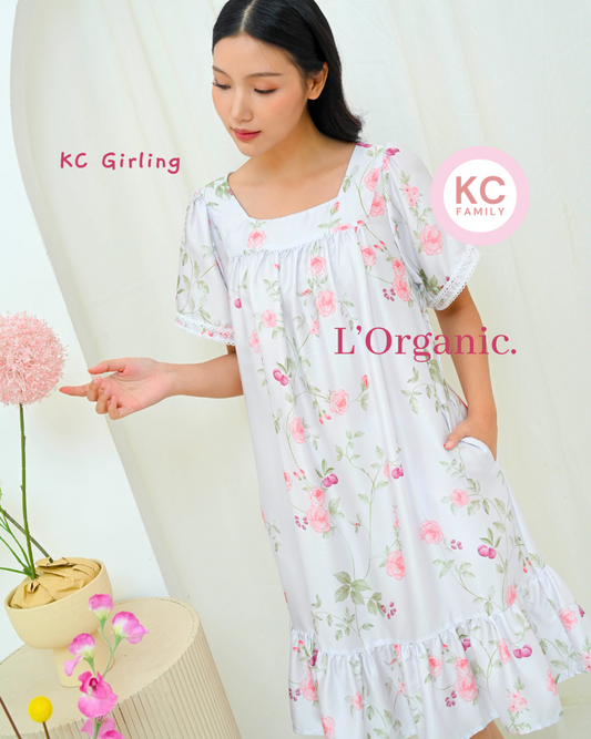 KC Girling in Plum Rose Daster Wanita Homedress Sleepdress