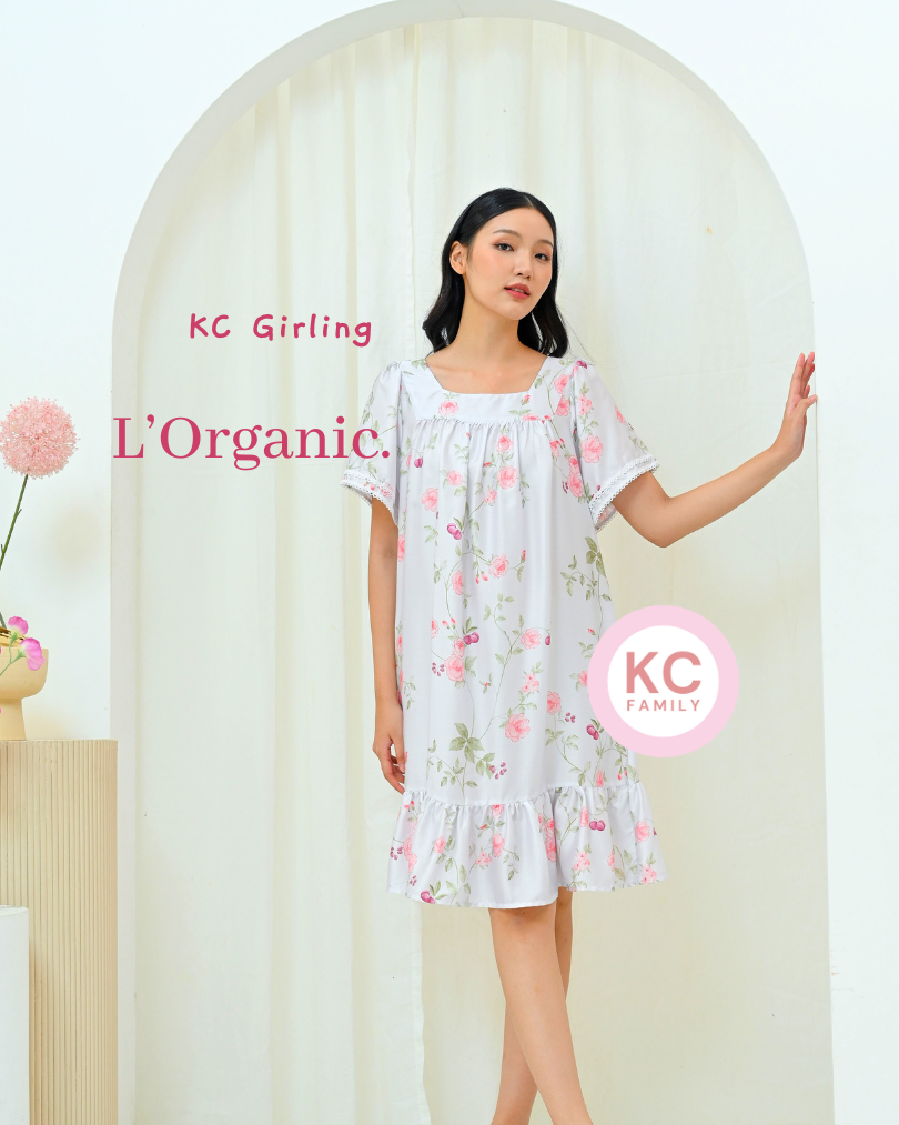 KC Girling in Plum Rose Daster Wanita Homedress Sleepdress
