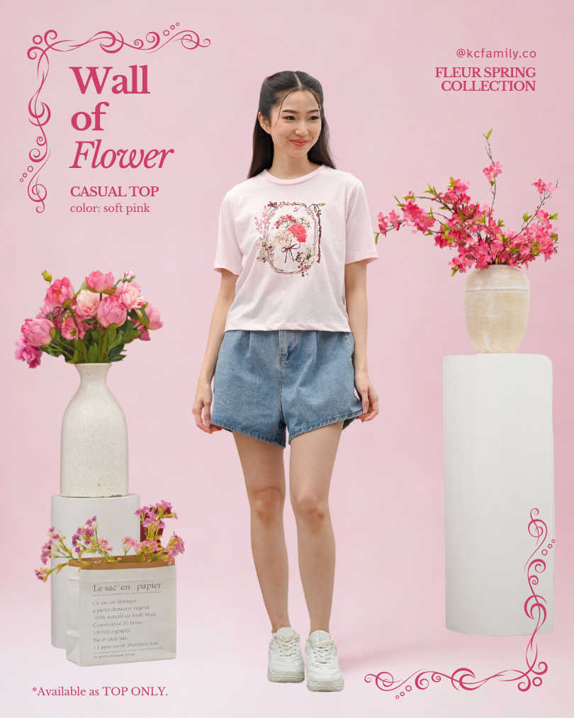 KC Casual in Wall of Flower Baju Kaos Lengan Pendek