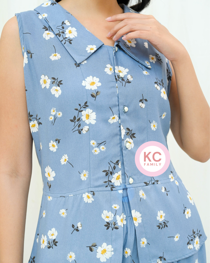 KC Riviere in Daisy Serenade Baju Wanita Tanpa Lengan Celana Panjang