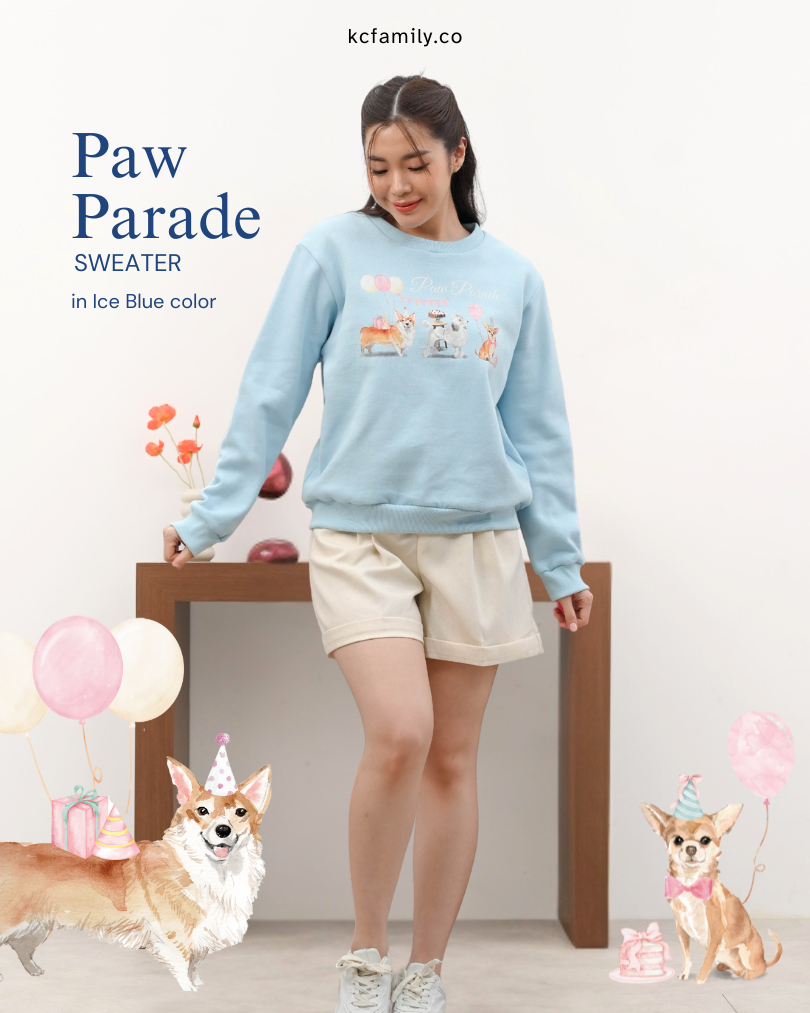 KC Sweater in Paw Parade Sweater Remaja Lengan Panjang