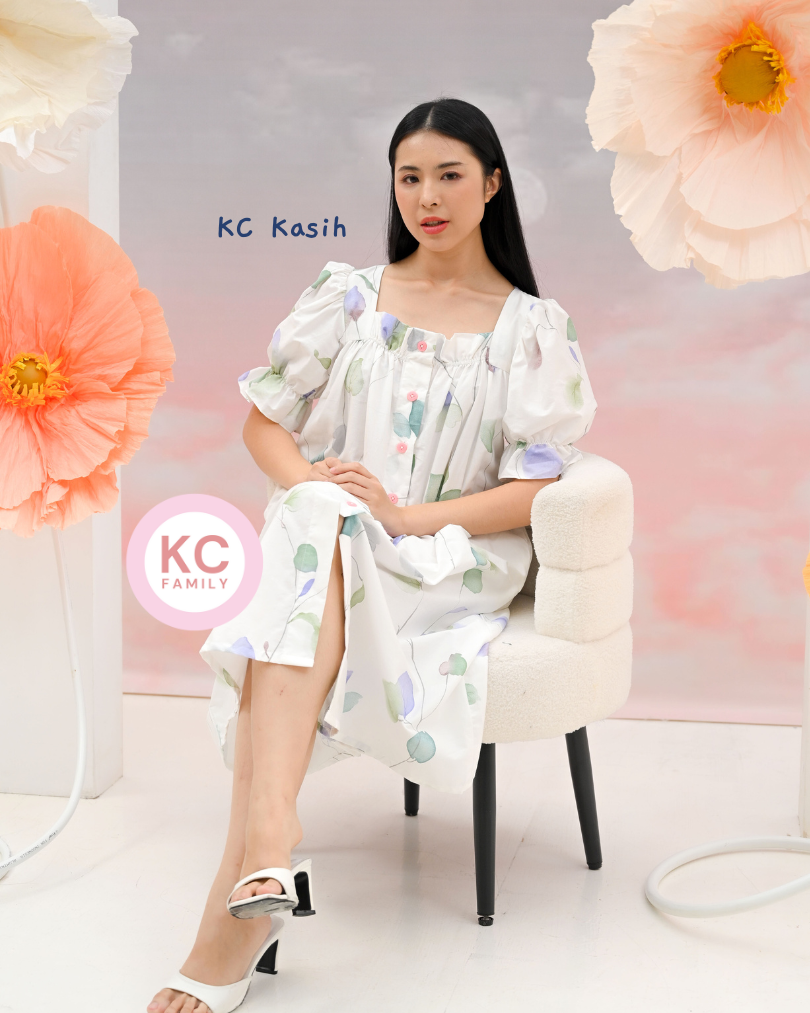 KC Kasih in Petals Mist  Daster Wanita Lengan Pendek Baju Tidur Wanita