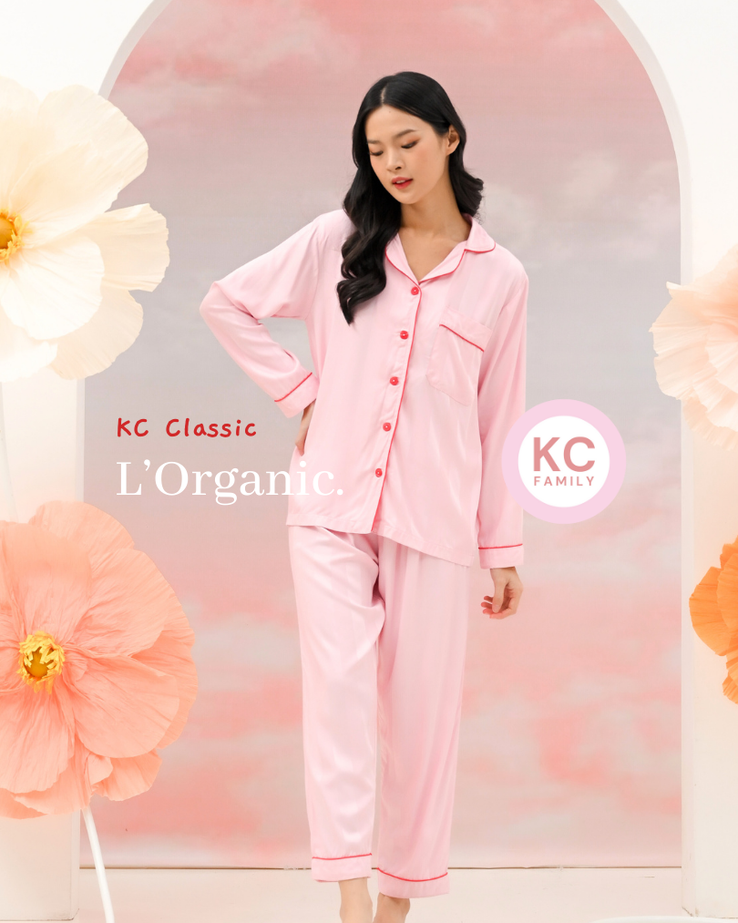 Produk KC CLASSIC In  Blushing Stripes Baju Tidur Wanita Celana Panjang Lengan Panjang Organic