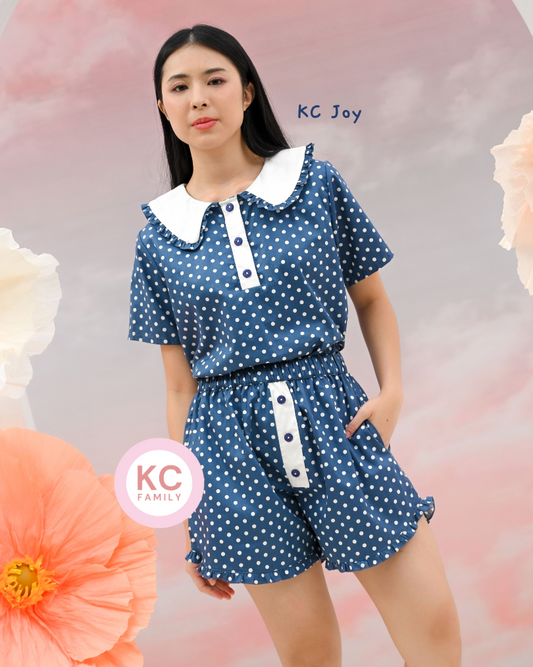 KC Joy in Dotty Days Baju Tidur Wanita Lengan Pendek Celana Pendek