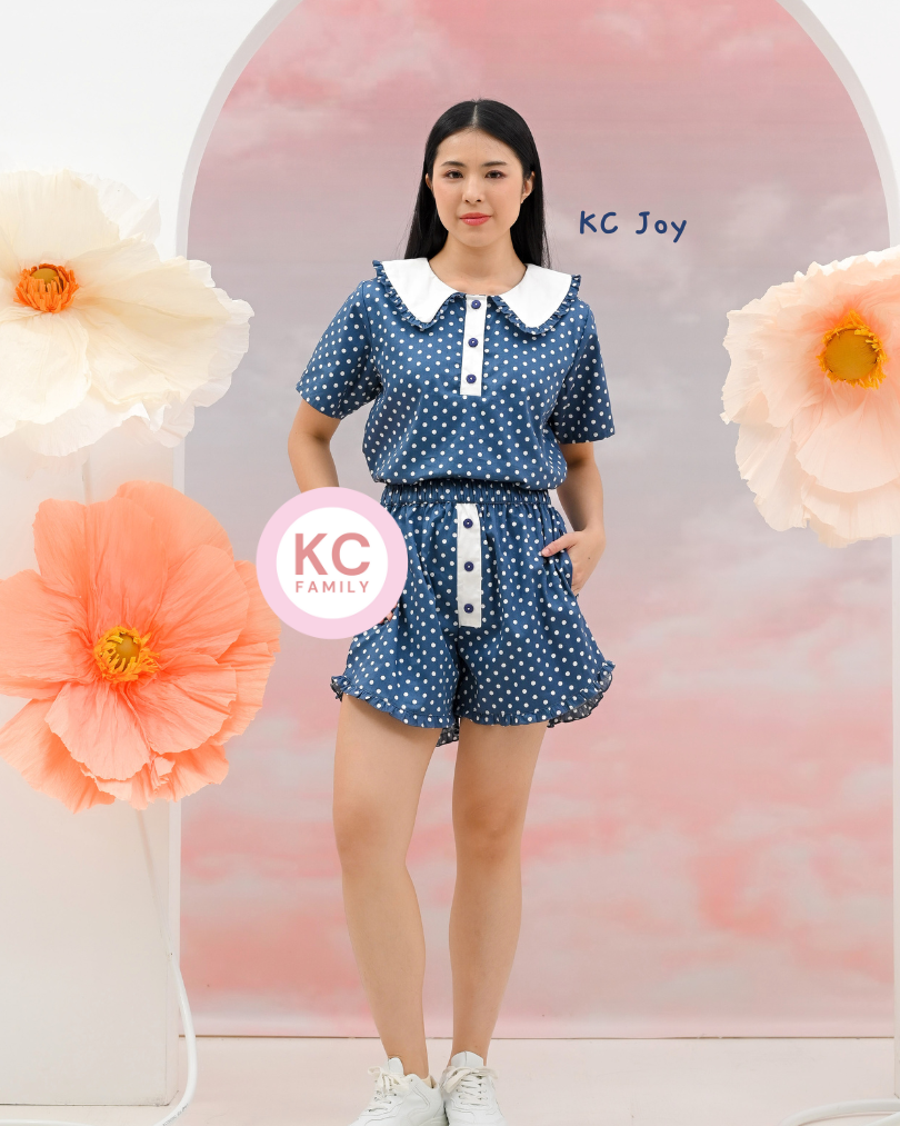 KC Joy in Dotty Days Baju Tidur Wanita Lengan Pendek Celana Pendek
