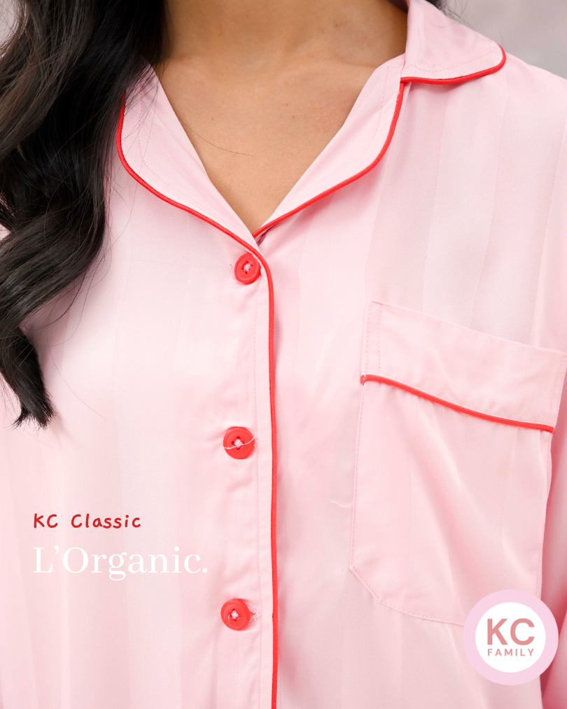 Produk KC CLASSIC In  Blushing Stripes Baju Tidur Wanita Celana Panjang Lengan Panjang Organic