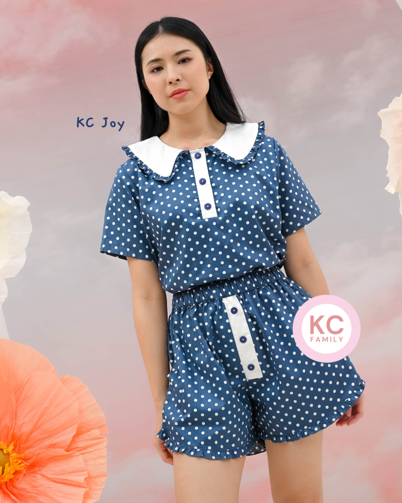 KC Joy in Dotty Days Baju Tidur Wanita Lengan Pendek Celana Pendek