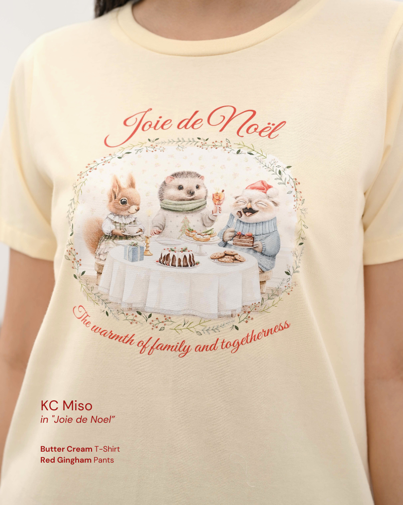 KC Miso in Joie de Noel Baju Kaos dengan  Celana Pendek Piyama Kaos